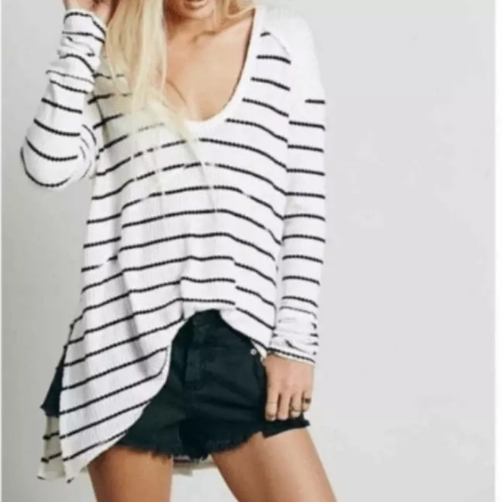 Free People Sunset Park Oversized Thermal Boho Chic Size Medium
